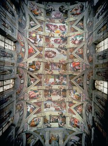 Plafond de la Chapelle Sixtine, 1508-12 (post restauration) - Michelangelo Buonarroti